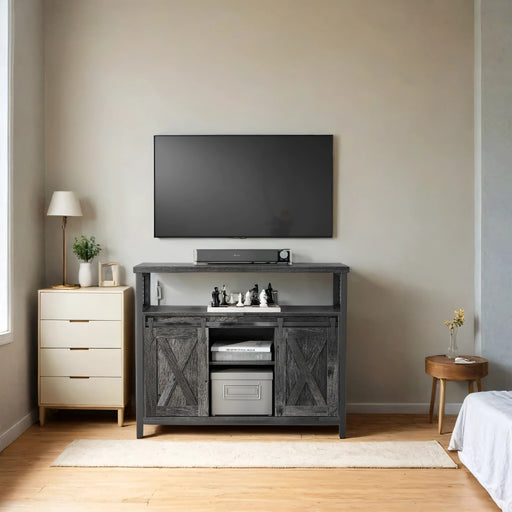 Buffet Sideboard Cabinet with Sliding Barn Doors and Adjustable Shelves by Vasagle