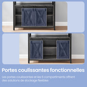 Buffet Sideboard Cabinet with Sliding Barn Doors and Adjustable Shelves by Vasagle