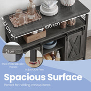 Buffet Sideboard Cabinet with Sliding Barn Doors and Adjustable Shelves by Vasagle