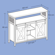 Buffet Sideboard Cabinet with Sliding Barn Doors and Adjustable Shelves by Vasagle