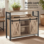 Sideboard Buffet Cabinet with Sliding Barn Doors and Adjustable Storage Shelves by Vasagle