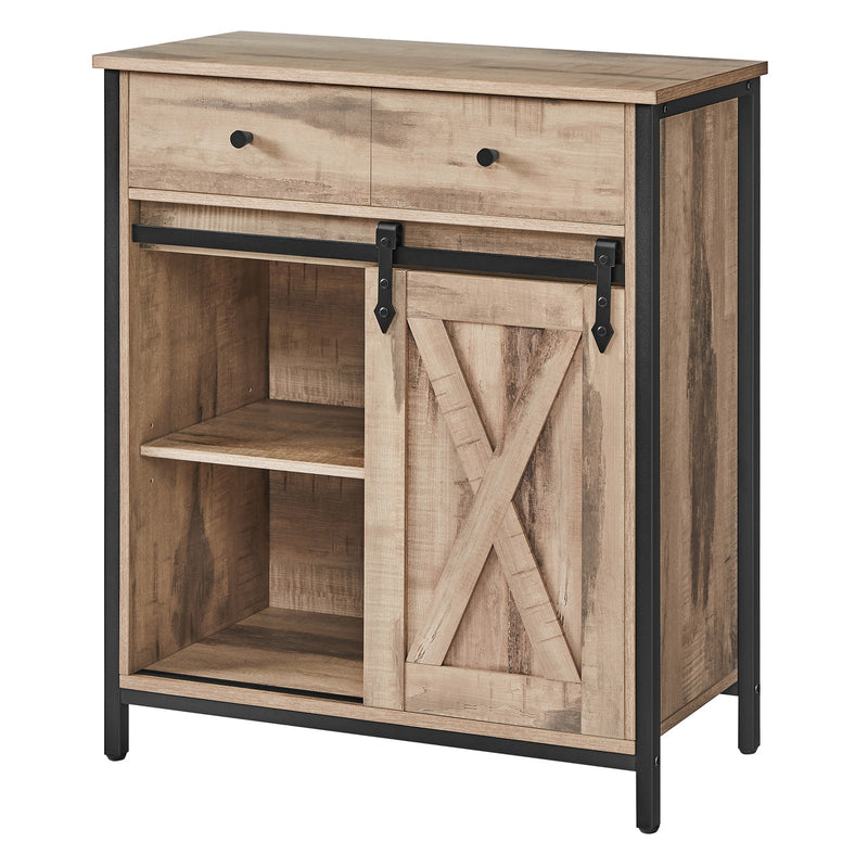 Vasagle Freestanding Storage Sideboard with Sliding Barn Door for Living Room or Hallway 70x30x80cm VASAGLE