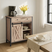 Vasagle Freestanding Storage Sideboard with Sliding Barn Door for Living Room or Hallway 70x30x80cm VASAGLE