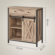 Vasagle Freestanding Storage Sideboard with Sliding Barn Door for Living Room or Hallway 70x30x80cm VASAGLE