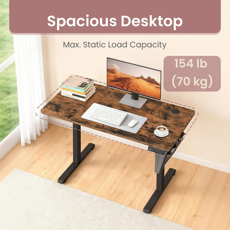 Electric Height Adjustable Standing Desk Ergonomic Sit Stand Workstation by Vasagle VASAGLE