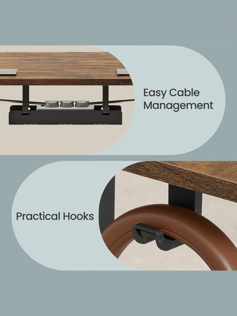 Electric Height Adjustable Standing Desk with USB C Port 140x80cm by VASAGLE VASAGLE