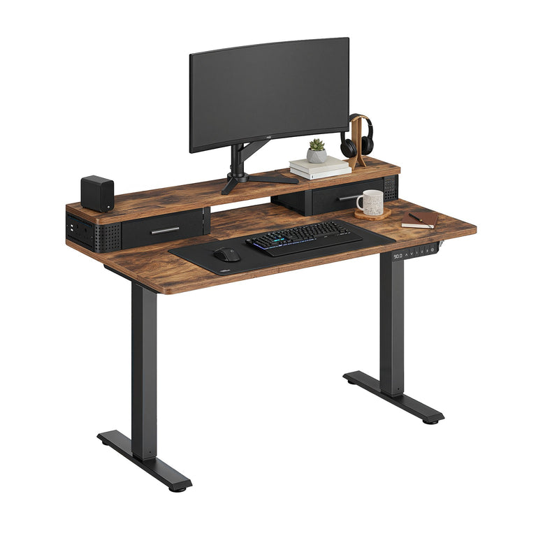 Electric Height Adjustable Standing Office Desk with Power Outlet 120x60 cm by Vasagle