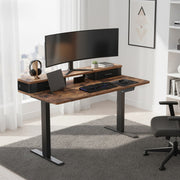 Electric Height Adjustable Standing Office Desk with Power Outlet 120x60 cm by Vasagle