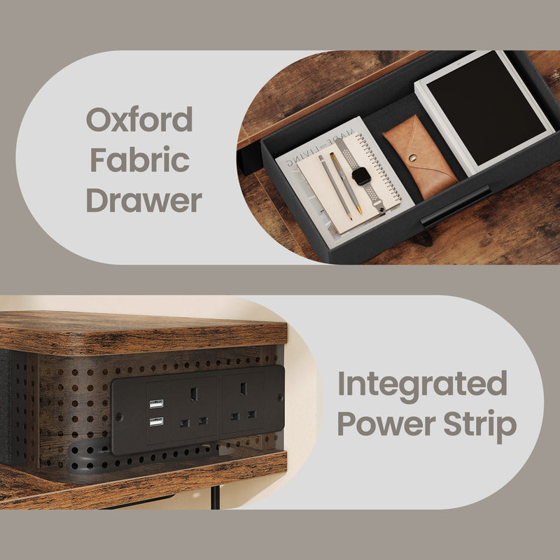 Electric Height Adjustable Standing Office Desk with Power Outlet 120x60 cm by Vasagle