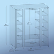 Portable Fabric Wardrobe with Clothes Rail and Dustproof Cover for Bedroom Storage by Songmics