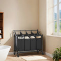 Rolling Laundry Basket with 4 Removable Sorting Bags and Wheels for Easy Transport by Songmics