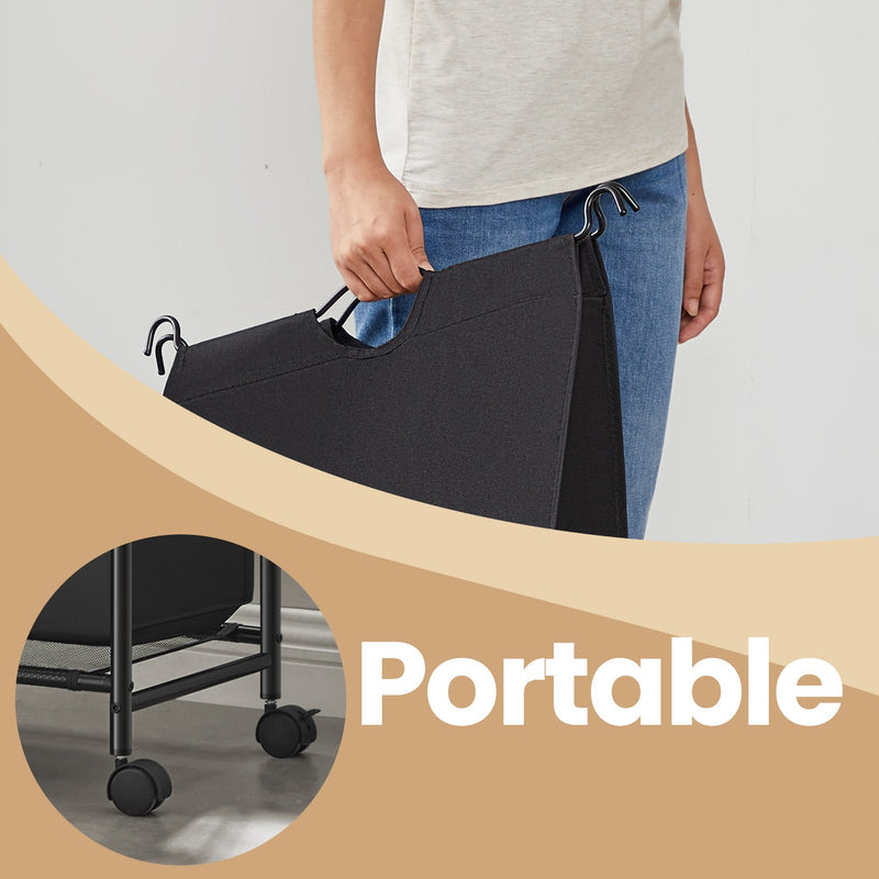 Rolling Laundry Basket with 4 Removable Sorting Bags and Wheels for Easy Transport by Songmics