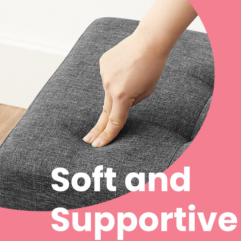 Foldable Storage Ottoman Bench with Plastic Legs and Padded Seat 110 cm by Songmics