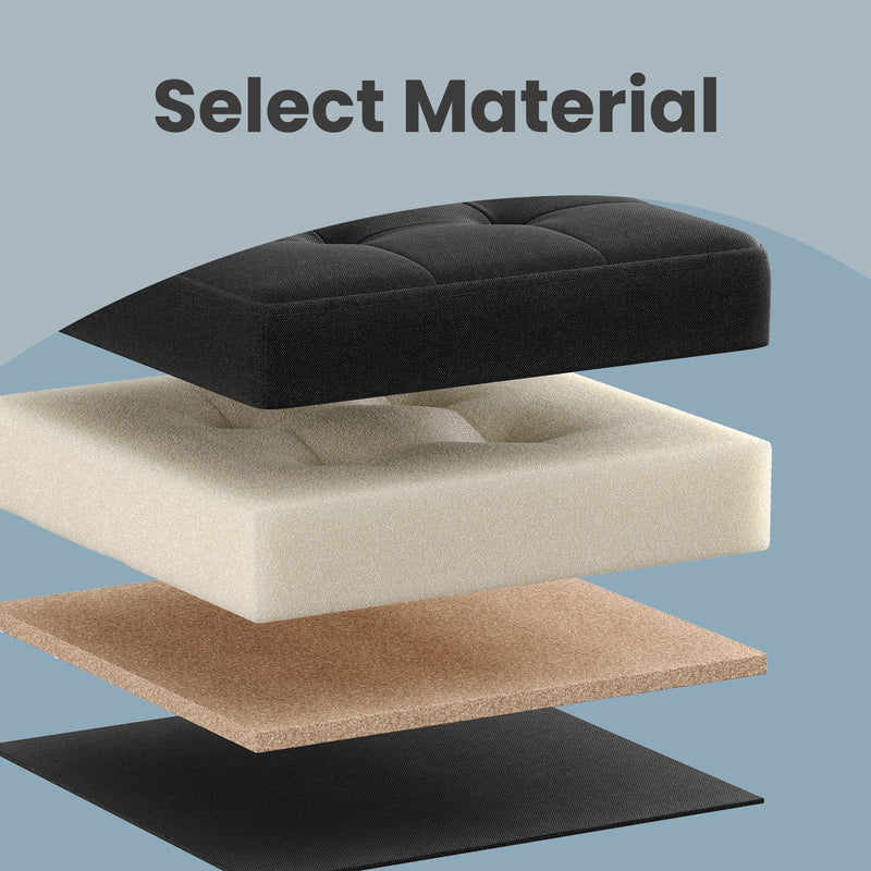 Dimensions diagram of the 38 x 76 x 38 cm Songmics ottoman