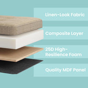 Beige Fabric Storage Ottoman Bench with Lift Top for Bedroom or Hallway 76 cm by Songmics