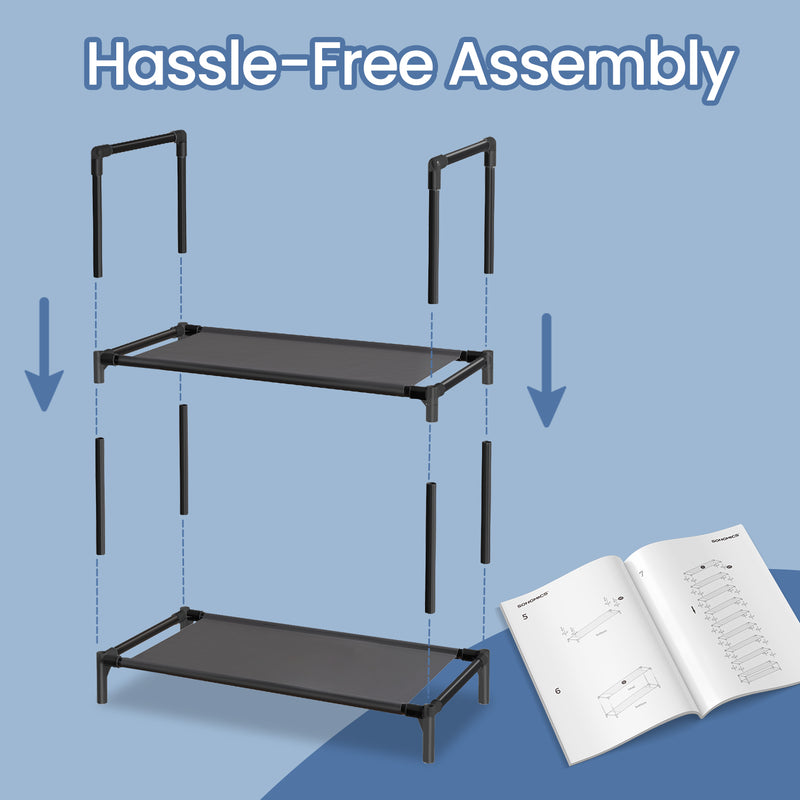 10 Tier Shoe Rack Tower with Shelves for Organising Footwear and Saving Space by Songmics