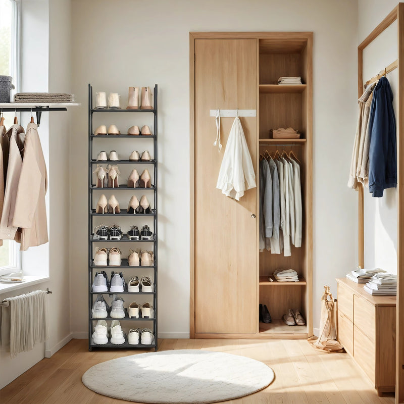 10 Tier Shoe Rack Tower with Shelves for Organising Footwear and Saving Space by Songmics