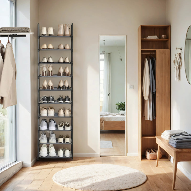 10 Tier Shoe Rack Storage Organiser for Entryway or Closet Holds Up to 50 Pairs by Songmics
