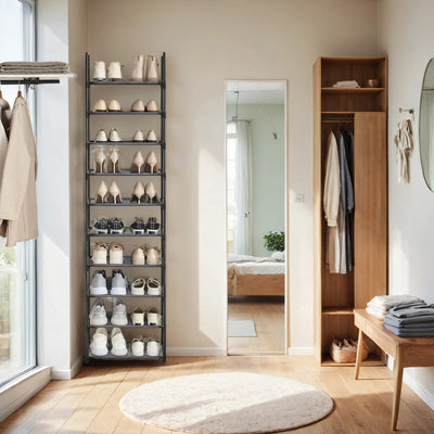 10 Tier Shoe Rack Storage Organiser for Entryway or Closet Holds Up to 50 Pairs by Songmics