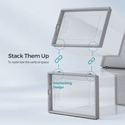 Stackable Shoe Storage Boxes Pack of 12 Clear Plastic Organisers for Trainers by Songmics