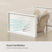 Stackable Clear Shoe Storage Boxes Pack of 8 Space Saving Organisers by Songmics