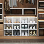 Stackable Clear Shoe Storage Boxes Pack of 12 Space Saving Plastic Organisers by Songmics