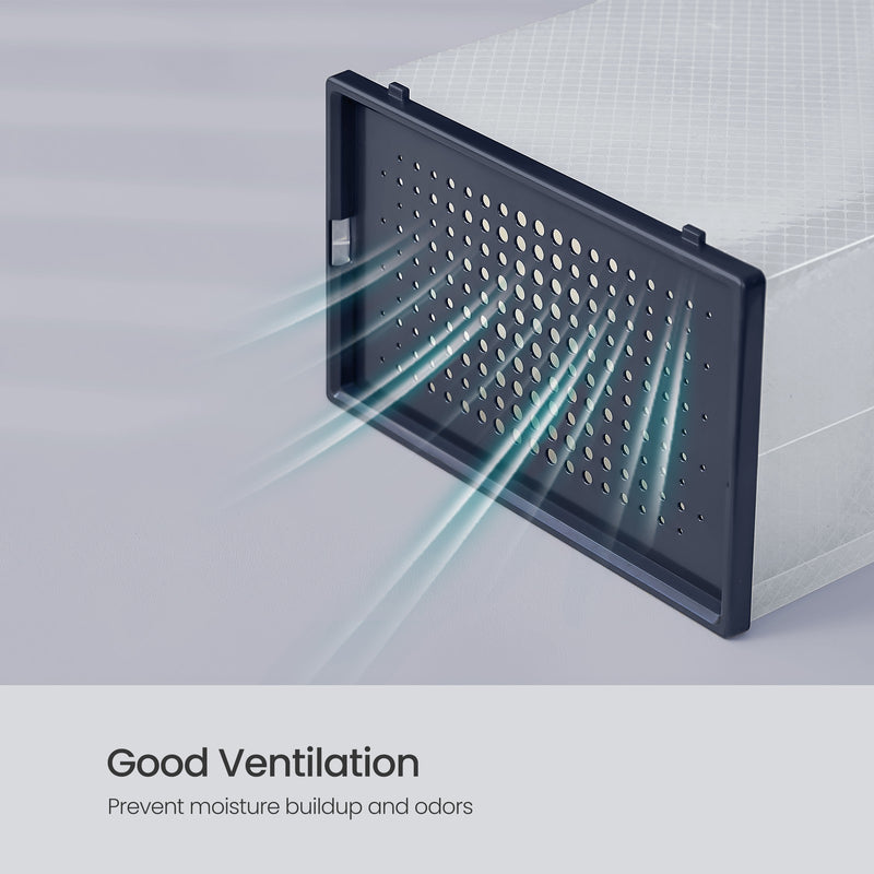 Stackable Shoe Storage Boxes Pack of 18 Clear Plastic Organisers with Front Door by Songmics
