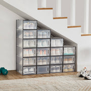 Stackable Clear Shoe Storage Boxes Pack of 18 Durable Space Saving Organisers by Songmics