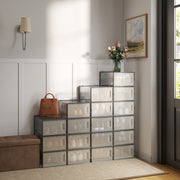 Stackable Clear Shoe Storage Boxes Pack of 18 Durable Space Saving Organisers by Songmics