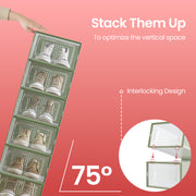 Stackable Clear Shoe Storage Boxes Pack of 18 Space Saving Plastic Organisers by Songmics