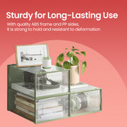 Stackable Clear Shoe Storage Boxes Pack of 18 Space Saving Plastic Organisers by Songmics