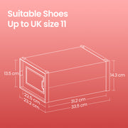 Stackable Clear Shoe Storage Boxes Pack of 18 Space Saving Plastic Organisers by Songmics