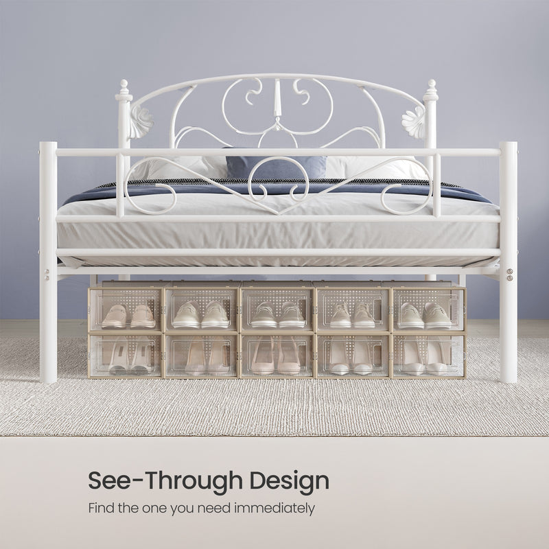 Stackable Clear Shoe Storage Boxes Pack of 18 for Organised Space Saving by Songmics