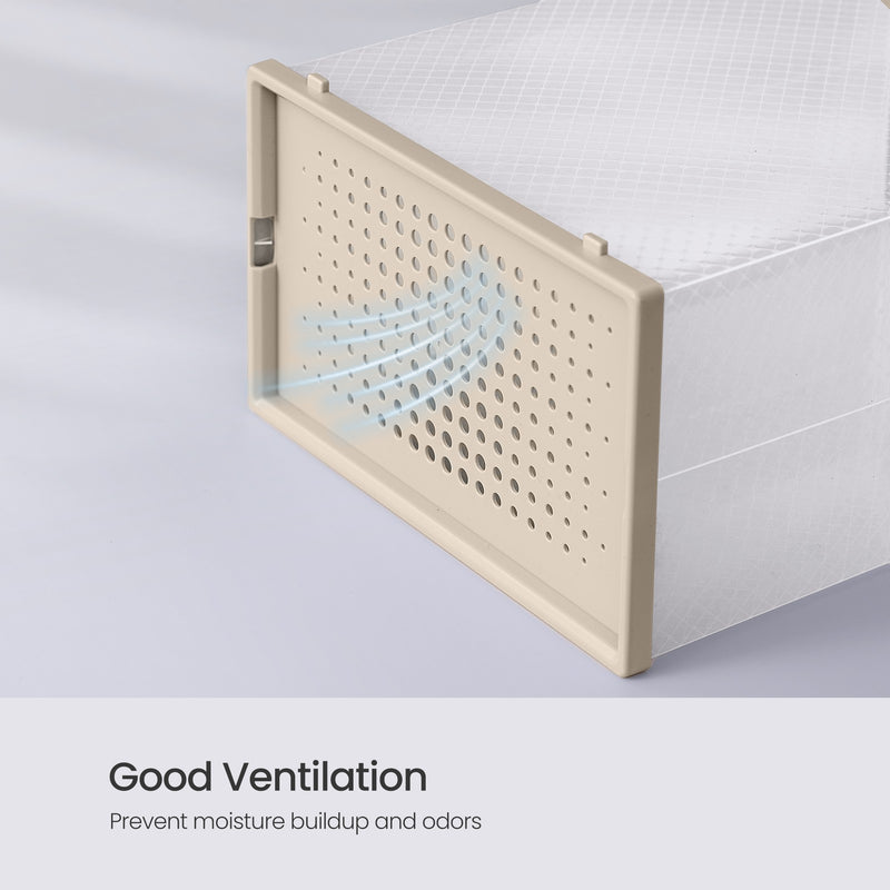 Stackable Clear Shoe Storage Boxes Pack of 18 for Organised Space Saving by Songmics