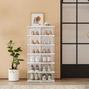 Set of 12 Stackable Foldable Shoe Storage Boxes for up to Size 13 Trainers by Songmics