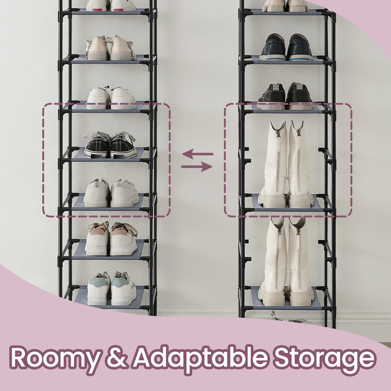 10 Tier Shoe Rack Freestanding Shoe Organiser Shelf for Hallway and Closet by Songmics