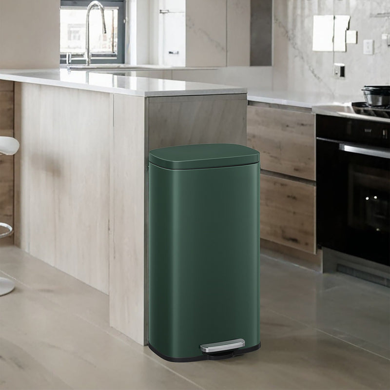 30L Pedal Bin with Soft Close Lid and Removable Inner Bucket Stainless Steel by Songmics