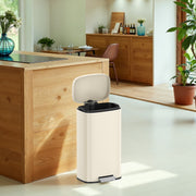 30L Sand Beige Kitchen Bin with Soft Close Lid and Removable Inner Bucket by Songmics