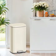 30L Sand Beige Kitchen Bin with Soft Close Lid and Removable Inner Bucket by Songmics