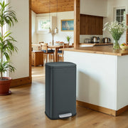 30L Greenish Grey Kitchen Bin with Soft Close Lid and Removable Inner Bucket by Songmics