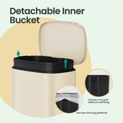 50L Stainless Steel Kitchen Bin with Soft Close Lid and Pedal Design by Songmics