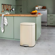 50L Stainless Steel Kitchen Bin with Soft Close Lid and Pedal Design by Songmics