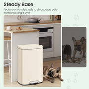 50L Stainless Steel Kitchen Bin with Soft Close Lid and Pedal Design by Songmics