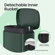Green 50L Stainless Steel Kitchen Bin with Soft Close Lid and Pedal for Rubbish by Songmics