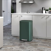 Green 50L Stainless Steel Kitchen Bin with Soft Close Lid and Pedal for Rubbish by Songmics