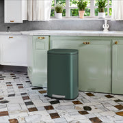 Green 50L Stainless Steel Kitchen Bin with Soft Close Lid and Pedal for Rubbish by Songmics