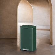 Green 50L Stainless Steel Kitchen Bin with Soft Close Lid and Pedal for Rubbish by Songmics