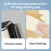 Triple Compartment Kitchen Recycling Bin 3 x 18L Waste Separator with Lids by Songmics