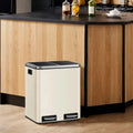 30L Double Kitchen Recycling Bin with Pedal and Removable Inner Buckets by Songmics