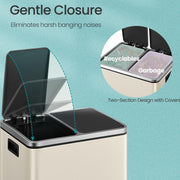 30L Double Kitchen Recycling Bin with Pedal and Removable Inner Buckets by Songmics